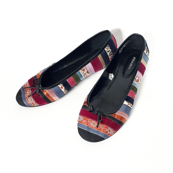 Boho Ribbon Ballet Flats with Bow - Picture 3 of 5
